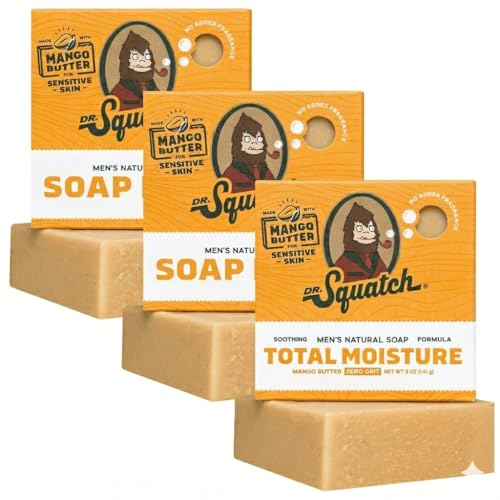 Dr. Squatch Total Moisture Natural Men’s Bar Soap, Soap Bar (5oz, 3-Pack) - image 1