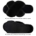 Women's Cross Band Slippers Soft Plush Furry Cozy Open Toe House Shoes Indoor Outdoor Faux Rabbit Fur Warm Comfy Slip On Breathable Black 7-8