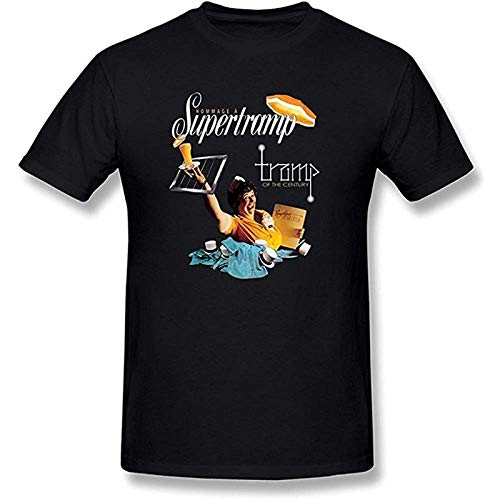 wonang Men's Supertramp T-Shirt Vintage Gift Unisex Black Tee L