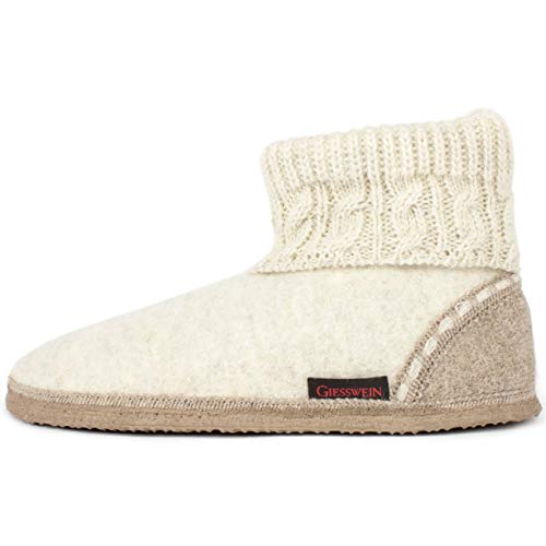 Giesswein Freiburg, Chaussons Montants Mixte Adulte, Blanc (Lamm-Mel. 204), 37 EU