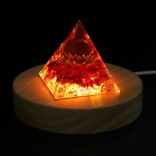 QOCO Pirámide de orgonita de loto, pirámide de 5 cm, cristal, pirámide de la suerte, orgonita, loto, reiki, pirámide de cristal, decoración del hogar Cover