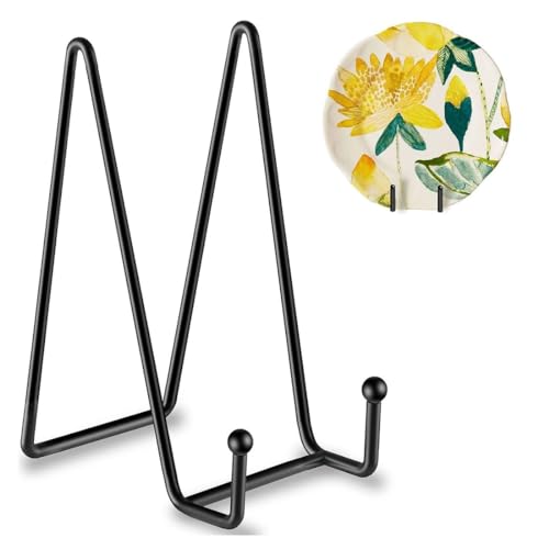 Image of Metal Photo Stand for Table - Elegant Display Stand for Decorative Plates and Pictures, Ideal Metal Tabletop Photo Frame Stand for Home and Office Decor (Pack of 2)