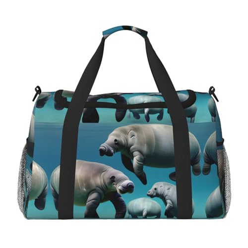 Sac de sport avec imprimé d'animaux lamantins fini les suppléments bagages sous le siège noir