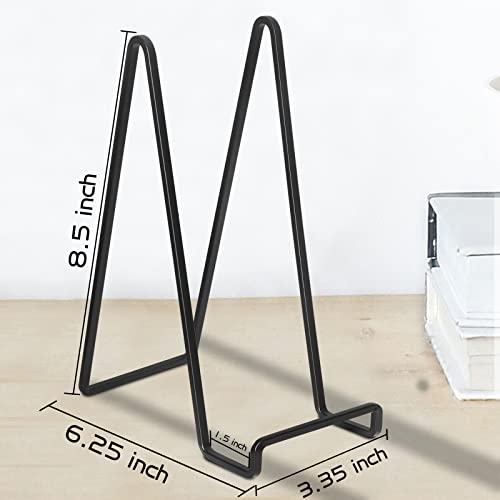 Decolore 4 Pack 8 Inch Black Metal Display Stands Square Plate Holder Display Stand Frame Stand For Picture, Decorative Plate, Photo Easel And Artistic Work #TOP1