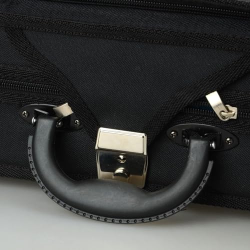 MOSLOM Nylon Black Square 4/4 Violin Case Full size professional rectangular violin hard case with hygrometer and backpack strap(Square) - Thumbnail 7