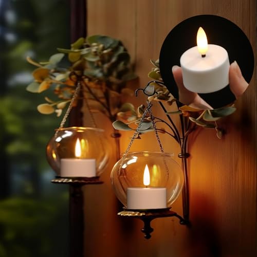 Image of Wondise Rechargeable Tea Lights with Remote and Timer, 12 PCS Battery Operated 3D Wick Flickering Flameless Candles with Charging Base for Halloween Christmas Decor(1.6 inch x 1.9 inch)