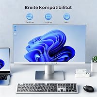 TECKNET Tastatur Maus Set Kabellos, 2.4G Wiederaufladbare Maus und Tastatur – Ansicht 7