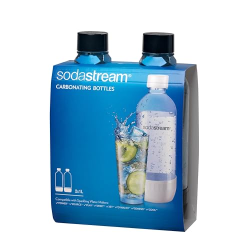 Image of sodastream 1L Classic DWS Carbonating Bottle Black (twinpack), Pack of 8