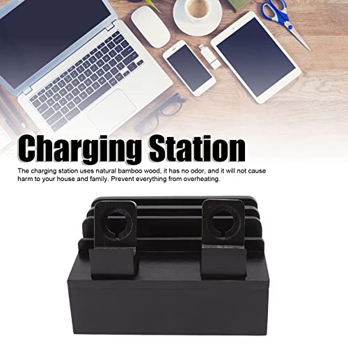 Estación de carga de madera con organizador USB y soporte para tableta 3