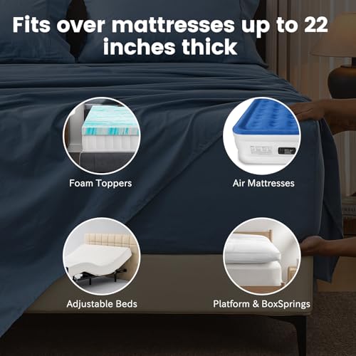 Image of Bedlifes 100% French Linen Queen Bedding Set - 18-24 inch Extra Deep, 4-Piece | Soft & Durable, Breathable & Cooling, Flax Linen Sheet, OEKO-TEX Certified, Moisture Wicking, Easy Care, Machine Washable