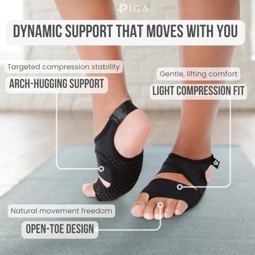 Image of PIGA Toeless Pilates Socks - Non-Slip Grip for Men & Women, Breathable, Durable for Pilates, Barre & Yoga Workouts