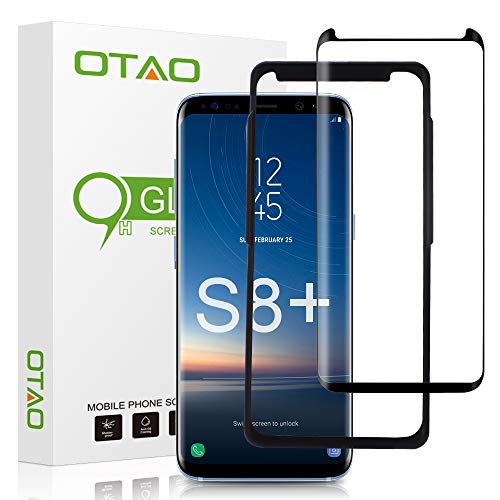 Galaxy S8 Plus Screen Protector Tempered Glass, OTAO 3D Curved Dot Matrix [Case Friendly] Galaxy S8 Plus Glass Screen Protector (6.2