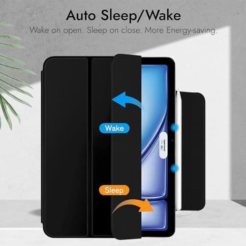 Image of Robustrion Cover for iPad Air 13 inch M4 /M3 /M2 (2026 /2025 /2024) Cover Case, [Magentic Attach] Case for iPad Air 13 inch [Auto Sleep Wake Support] - Black