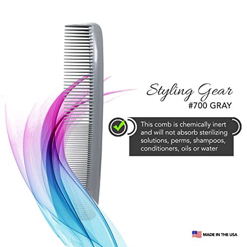 Styling Gear Heat Resistant Wide Tooth Comb Barber Hairstylist Hair Combs Static Free Hair Straightening Styling Hair Parting Comb Gray Combs 1 Pc. (Wide Comb) #TOP7