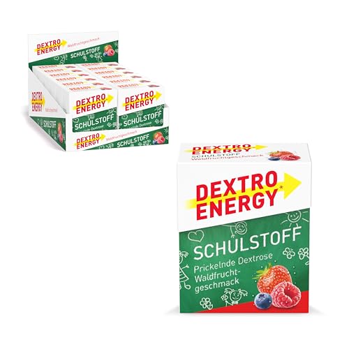 Dextro Energy Schulstoff - prickelnder Traubenzucker für jede Prüfung schnell verfügbare Kohlenhydrate perfekt zu portionieren -Waldfrucht 12x50g