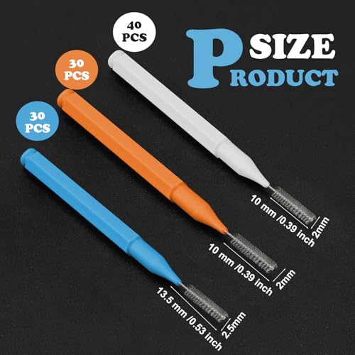 Image of Patelai 100 Pieces Braces Dental Brush for Cleaner Interdental Toothpick Dental Tooth Flossing Head Oral Hygiene Flosser Toothpick Cleaners Tooth Tool(White, Orange, Blue,Proper Size)