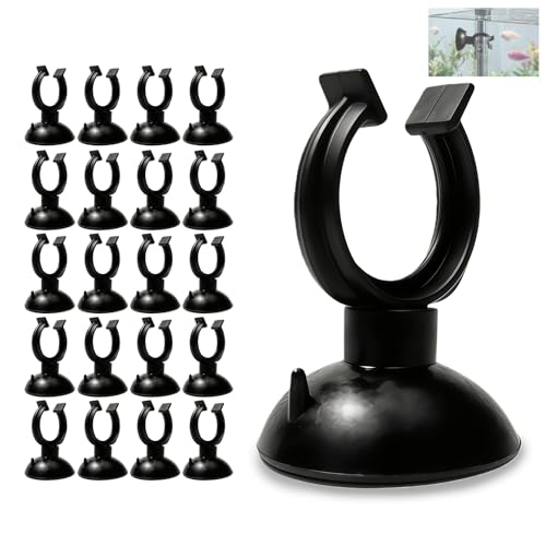 Nevoluxer Lot de 25 Ventouses pour Chauffage d'Aquarium, Supports de Ventouse et Clips de Fixation Noirs - Accessoires Aquarium, Ventouse Aquarium, Tuyau Aquarium
