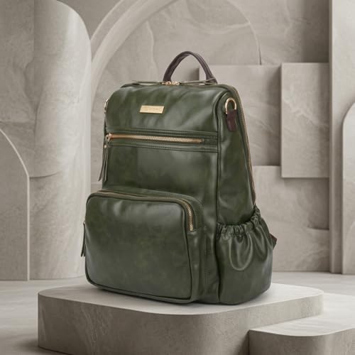 Image of VISMIINTREND Backpack for Woman /Teens Girl, Leather, Stylish, Handbag, Purse,Ladies,Office,Travel,College,Daily-Use,14-inch Laptop Bag, Elegant, Gifts for Women /Girls, Birthday Gift for Wife /Sister