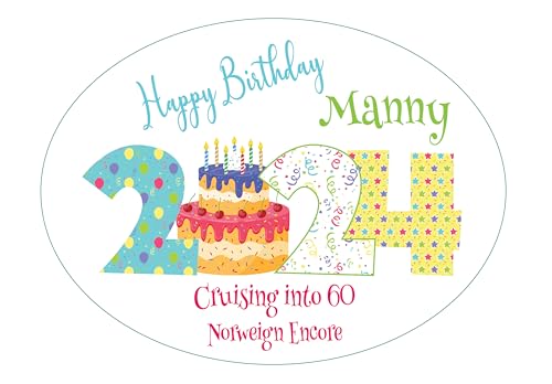 Birthday Year Cruise Ship Door Magnet Decoration Customized for your Stateroom Door on your Cruise, Carnival, Royal Caribbean, Norwegian, etc