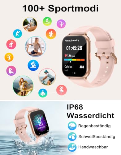Smartwatch mit Telefonfunktion,Smartwatch für Damen Herren 1.85'' HD Screen – Bild 3