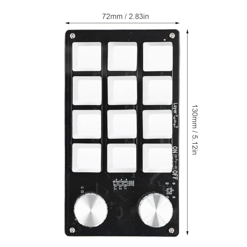 Clavier à 12 touches mécanique macropad multimédia de bureau avec boutons et switch rouge - 6
