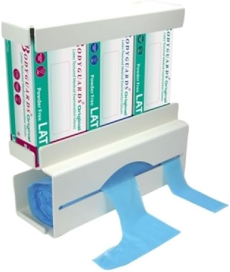 Duo Glove and Apron Dispenser White Plastic
