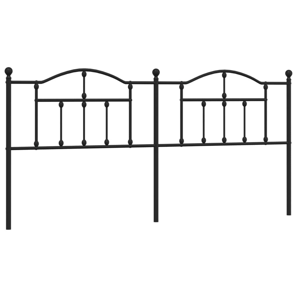 Tête De Lit En Acier Noir 146x97 Cm - Design Classique élégant - Pour Matelas 140 Cm - Pieds Stables, Revêtement Poudre Durable - 12