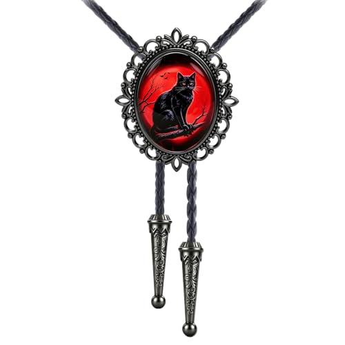 Image of Jeilwiy Bolo Tie for Men Western Cowboy Gothic Bolo Tie Necklace Halloween