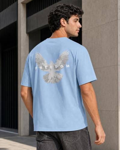 Image of Nobero Men's Oversized Graphic T-Shirt for Men | Soft Cotton | Drop Shoulder Relaxed Fit | Printed Casual Tshirt for Men