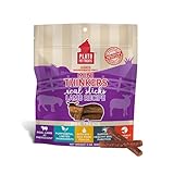 Plato Pet Treats Thinkers - Meat Stick Treats for Dogs - Limited Ingredient Dog Treats with EPA and DHA to Support Skin, Coat, and Brain - Air-Dried Dog Treats - Mini Thinkers Lamb 3oz