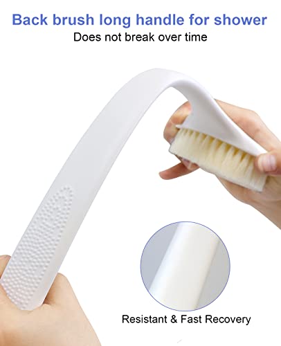 HORJOR Back Shower Brush With Long Handle, 38CM Soft Exfoliating Back Scrubber for Wet & Dry Brushing, Suitable for Men and Women - Image 8