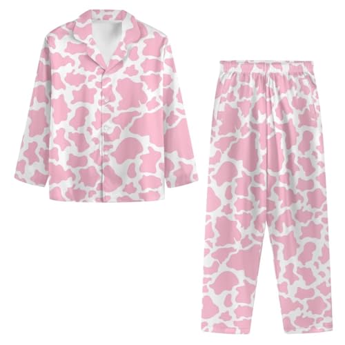 Pyjama femme imprimé vache rose idéal pour cocooning - 3