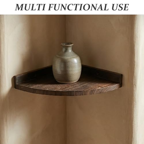 Soporte decorativo rústico y estante triangular de madera para optimización de espacio 8