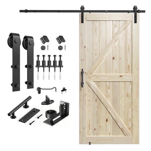 Image of SMARTSTANDARD 42in x 96in Sliding Barn Door with 7ft Hardware Kit Included