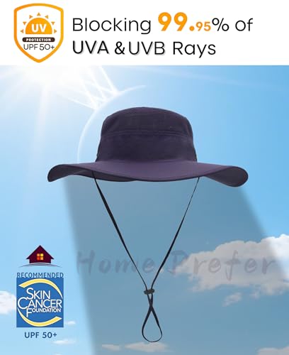 Image of Home Prefer UPF 50+ Men's Sun Hat Wide Brim Bucket Hat UV Protection Hat for Mens Womens Beach Safari Gardening Golf Fishing