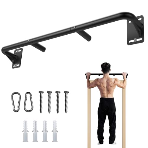 Fitarc Heavy Duty Wall Mount Pull Up Bar, Joist Mount Chin Up Bar for Doorway, Steel Construction, Home Gym Workout Equipment