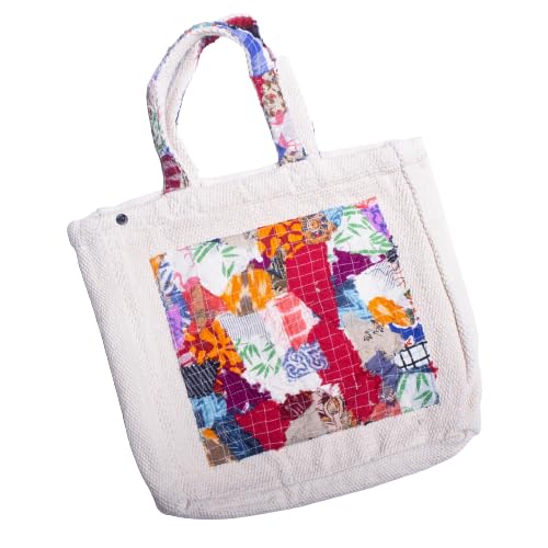 SEAMMMS UNBRANDED Handloom Tote Bag for Lunch Box/Shopping/Grocery and Multipurpose Eco-Friendly Hand Bag | (Size: 38 X 37cm) MultiColour