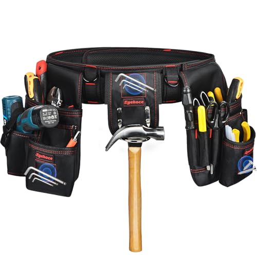 Adjustable Tool Belt with Multi-Pocket Storage – Heavy Duty 1680D Fabric – Magnetic Waist Tool Organizer for Electricians, Carpenters, Construction Workers Men