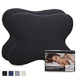 [page_title]-Hochwertiger Kissenbezug Doppelpack (2er Set, Schwarz uni) für Schmetterlingskissen, speziell ACAMAR – Baumwolle, Double Jersey, guter Fit, bügelfrei, 3 Jahre Garantie, Kissenhülle mit Reißverschluss