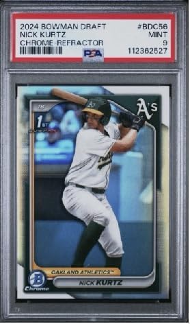 2024 Bowman Draft Chrome Refractor Nick Kurtz 1st Official Bowman Chrome Card Graded PSA 9 MINT MLB Baseball Trading RC Rookie Card #BDC56
