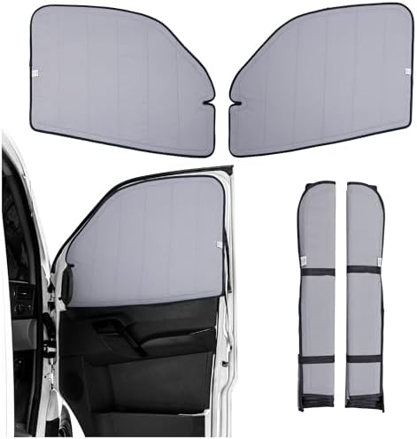 Living in a Bubble Insulated Blackout Front Window Covers for Mercedes Benz Sprinter, Campervan Accessories, Vanlife Must Have Sun Shades and Van Life Essentials (Pair) (Sprinter 2019-Current (VS30))