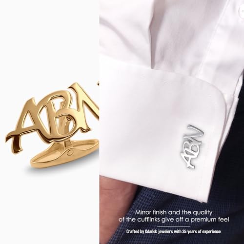 Mancuernillas personalizadas inicial plata oro miniatura 6