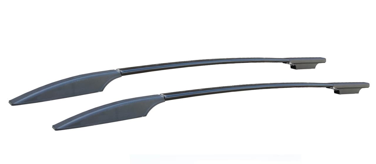 Exclusive Car Stylish Roof Rails (Drill Free) in Rocket Curve Design (Type E) in Black Colour with Both Legs in Black for Ecosport