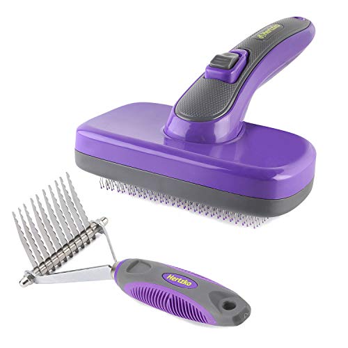 Undercoat Dematting Comb By Hertzko And Hertzko Self Cleaning Plastic Tips Slicker Brush