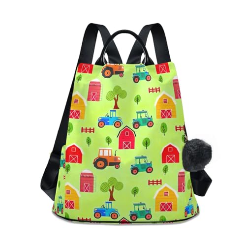 Sac à dos femme tracteurs mignons vert : protégez vos affaires avec style