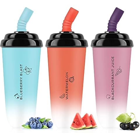 KINEX Disposable Vape Kit, Mini Cup 5000 Puffs Vape Pens, Stylish Rechargeable E Cigarette No Nicotine, Fruit Flavour Vapes with Type-C Cable, Pack of 3, 15,000 Puffs in Total Cover