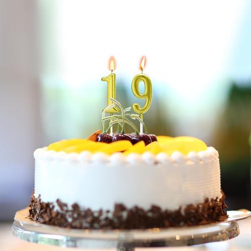 image for Beanlieve 10-Pieces Numeral Birthday Candles - Cake Numeral Candles Nu