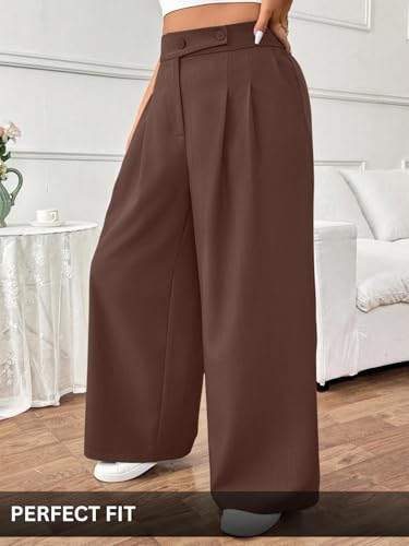 Image of GRECIILOOKS Trousers for Woman | Womens High Rise High Waist Flared Korean Style | Formal Pant for Women Office Wear| Track Pants for Womans Elegant for College & Events (Available in Plus Size)