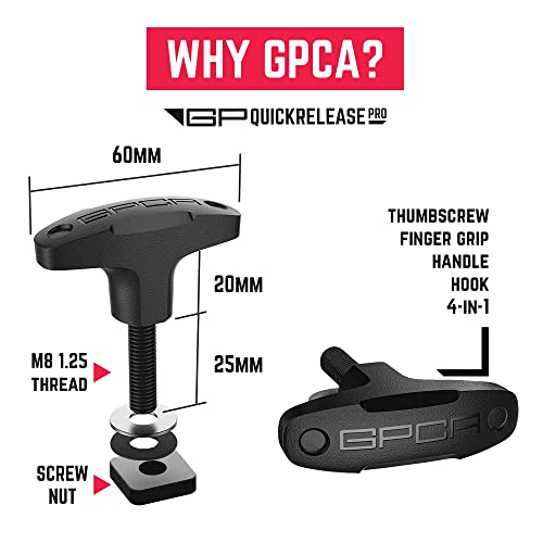 Image of GPCA Tie Down Anchor M8 25mm Thumbscrews for Jeep & Ford Bronco | Jeep Hardtop Quick Removal, Truck Bed Tie Down, Cargo Tie Down & Hooks, Jeep Accessories (2PC, Black)