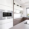 BRAMA Microwave Oven Built-In 1200-Watts with 10 Power Levels Pre-Set Cooking Settings and Express Cook, Sensor and Speed Cooking and Silent Mode with Glass Turntable, 2.2 Cu.Ft., Metallic